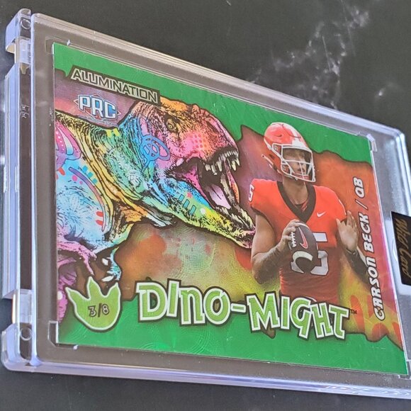 Carson Beck 2023 Wild Card Alumination Dino-Might  Green 3/8 #AD-CB - Picture 5 of 7